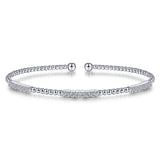14K White Gold Bujukan Diamond Stations Bangle