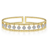 14K Yellow Gold Bujukan Diamond Cuff Bangle