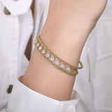 14K Yellow Gold Bujukan Diamond Cuff Bangle