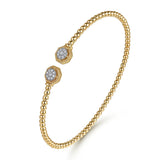 14K Yellow Gold Bujukan Diamond Hexagon Split Bangle