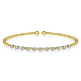 14K White-Yellow Gold Bujukan Diamond Split Bangle