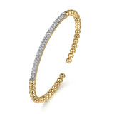 14K Yellow Gold Diamond Pavé Bar Bujukan Split Bangle