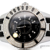 Dior - 33MM Stainless Steel Quartz Movement Black Sapphire with Crystal Bezel Authentic