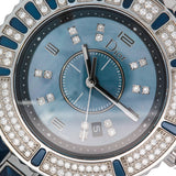 Authentic Dior Blue Sapphire Crystal Watch – 33MM Stainless Steel with 233 Diamonds