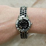 Dior - 33MM Stainless Steel Quartz Movement Black Sapphire with Crystal Bezel Authentic