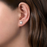 925 Sterling Silver Bujukan Pearl Stud Earrings