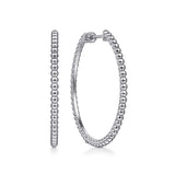 925 Sterling Silver Bujukan 40mm Classic Hoop Earrings