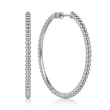 925 Sterling Silver Bujukan 50mm Classic Hoop Earrings