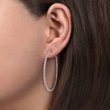 925 Sterling Silver Bujukan 50mm Classic Hoop Earrings