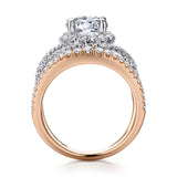 Naples - 14K White-Rose Gold Round Halo Diamond Engagement Ring