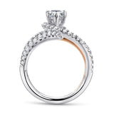Mystic - 14K White-Rose Gold Pear Shape Halo Diamond Engagement Ring