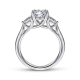 Sunday - 14K White Gold Round 3 Stone Diamond Engagement Ring