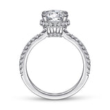 Rocco - 18K White Gold Hidden Halo Round Diamond Engagement Ring