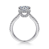 Dominga - 18K White Gold Round Split Shank Diamond Engagement Ring