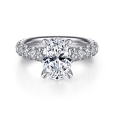 Charleston - 18K White Gold Oval Diamond Engagement Ring