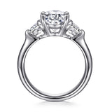 Laynie - 18K White Gold Oval Three Stone Diamond Engagement Ring