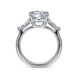 Belma - 18K White Gold Round Three Stone Diamond Engagement Ring