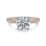 Danita - 14K White-Rose Gold Round Diamond Engagement Ring
