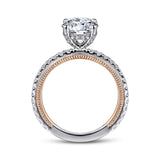Danita - 14K White-Rose Gold Round Diamond Engagement Ring