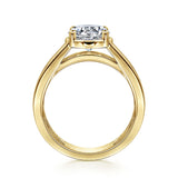 Dennise - 14K Yellow Gold Wide Band Round Diamond Engagement Ring