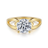 Elie - 14K Yellow Gold Round Split Shank Diamond Engagement Ring