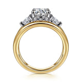 Danni - 14K Yellow Gold Round Three Stone Diamond Engagement Ring