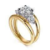 Danni - 14K Yellow Gold Round Three Stone Diamond Engagement Ring