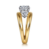 Danni - 14K Yellow Gold Round Three Stone Diamond Engagement Ring