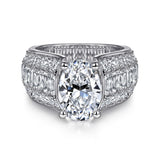 Kera - 14K White Gold Oval Diamond Engagement Ring