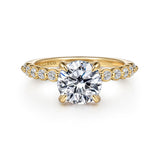Leya - 14K Yellow Gold Round Diamond Engagement Ring