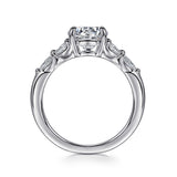 Adella - 14K White Gold Round Diamond Engagement Ring