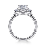 Devon - 14K White Gold Oval Three Stone Diamond Engagement Ring