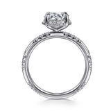 Ocean - 14K White Gold Round Hidden Halo Diamond Engagement Ring
