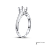 Princess Solitaire Semi-Mount Engagement Ring Calla - 14KT White gold