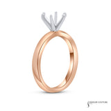 Tulip - 14KT White and Rose Gold Round Solitaire Semi-Mount Engagement Ring