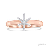 Tulip - 14KT White and Rose Gold Round Solitaire Semi-Mount Engagement Ring