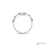 Hyacinth - 14KT White Gold Diamond and Ruby Ring