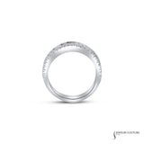 Ranunculus - 14KT White Gold Diamond and Ruby Channel Set Ring