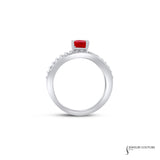 Anemone - 14KT White Gold Pear Ruby Ring