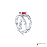 Anemone - 14KT White Gold Pear Ruby Ring