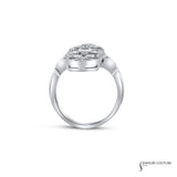 Brunnera - 14KT White Gold Blue Sapphire Center with Diamond Accents ring