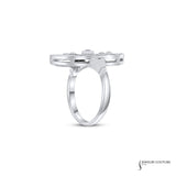 Brunnera - 14KT White Gold Blue Sapphire Center with Diamond Accents ring