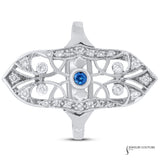 Brunnera - 14KT White Gold Blue Sapphire Center with Diamond Accents ring