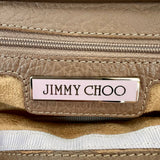 JIMMY CHOO Nude Grainy Calfskin Leather Rosalie Satchel Bag