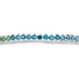 18KT White Gold Multi-Color Diamond Tennis Bracelet