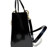 DIOR Dior Black Medium Patent Cannage Lady Dior Pre-Owned