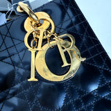 DIOR Dior Black Medium Patent Cannage Lady Dior Pre-Owned