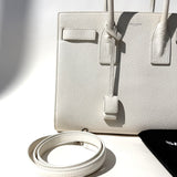 Saint Laurent light gray grained Leather Sac De Jour Dove