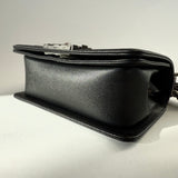 CHANEL Black Quilted Caviar Leather Small Boy Flap Bag