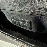 CHANEL Black Quilted Caviar Leather Small Boy Flap Bag
